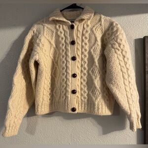 L.L. Bean cable knit fisherman cardigan sweater